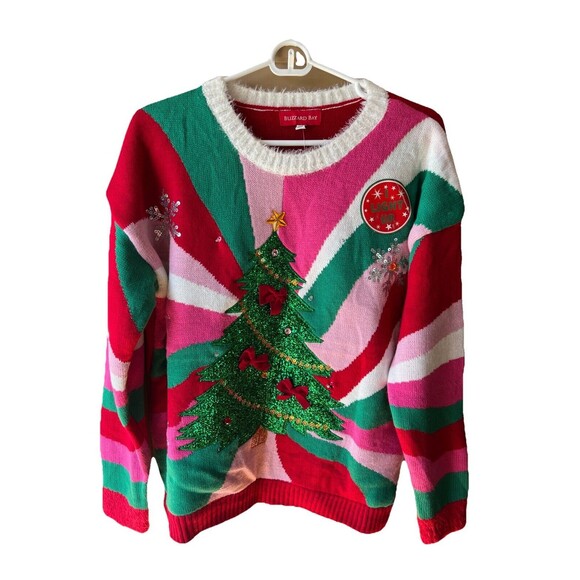 Blizzard Bay Other - Blizzard Bay Light Up Ugly Christmas Sweater Christmas Tree Pink Red NWT